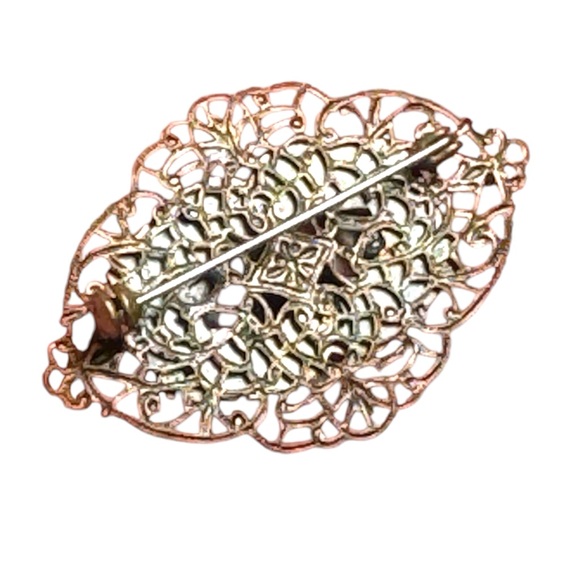 Vintage Czech Oval Gablonz unsigned Buddha brooch Max Neiger style - Picture 2 of 4